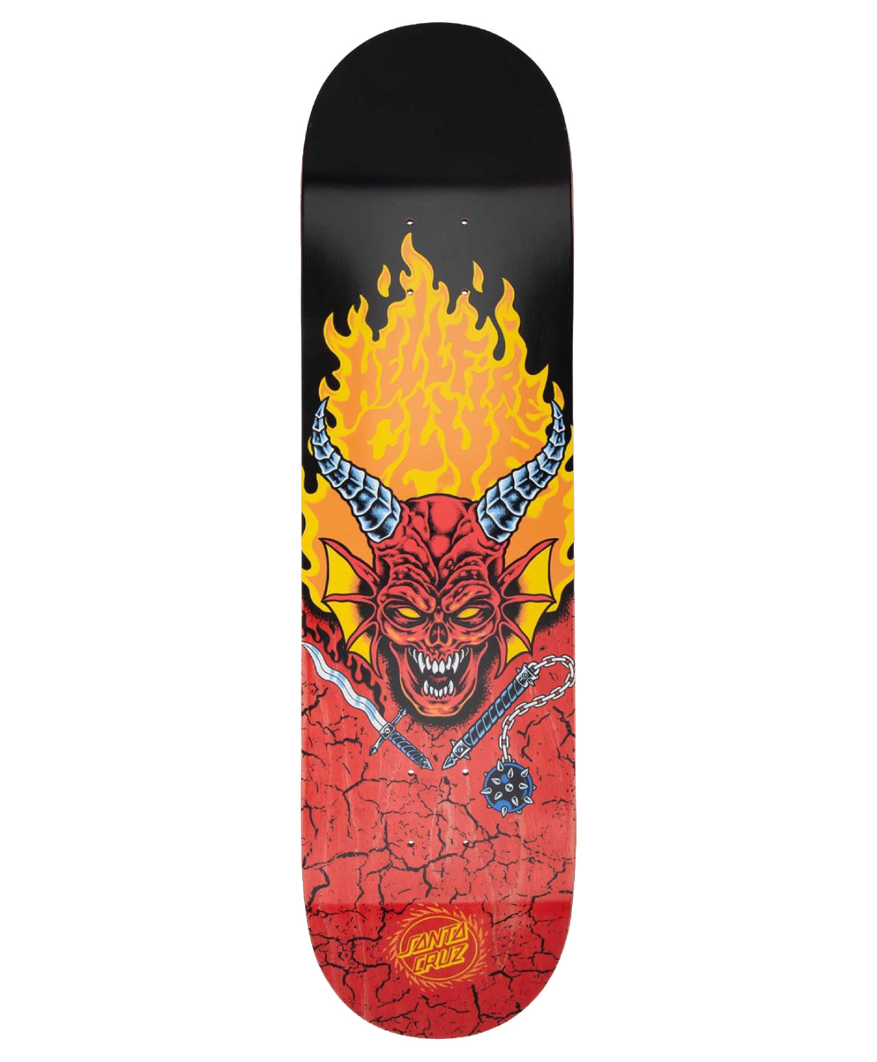 SANTA CRUZ X STRANGER THINGS HELLFIRE CLUB SKATE DECK 8.25 RED/BLACK