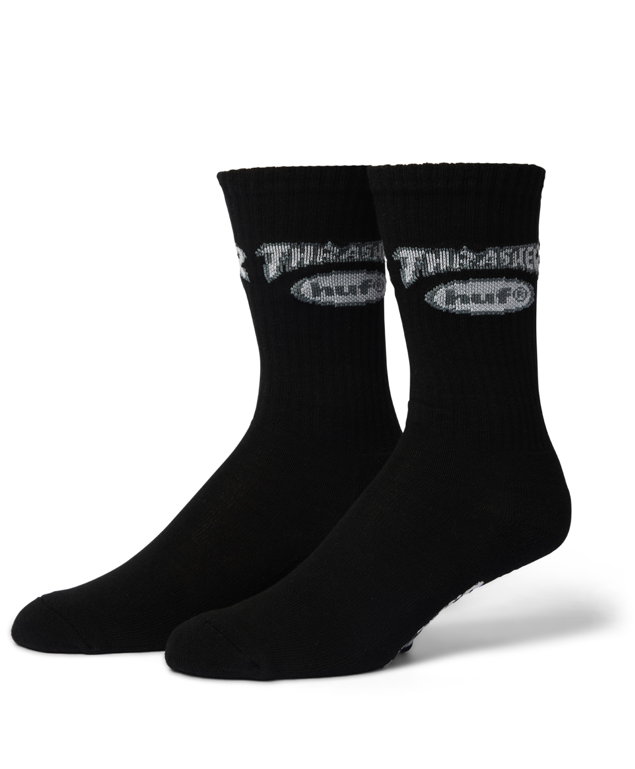 HUF X THRASHER LOGO SOCKS BLACK