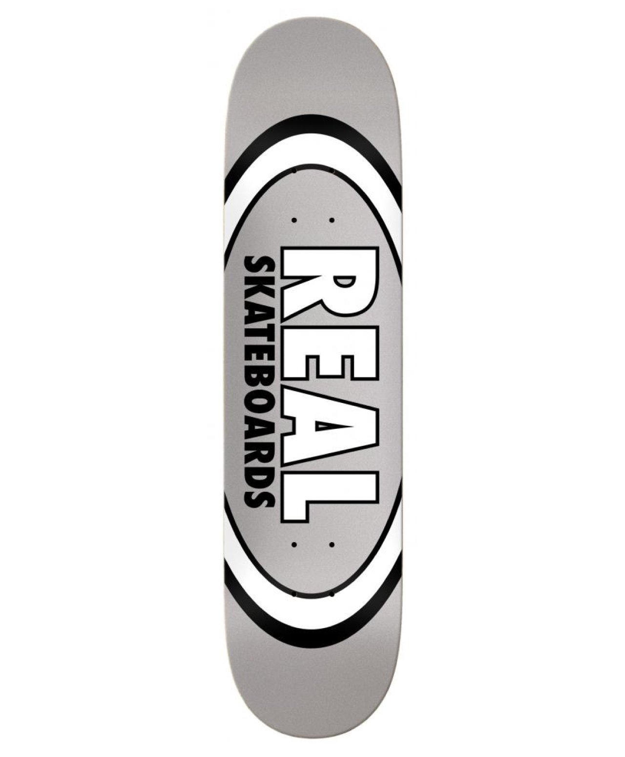 REAL TEAM CLASSIC OVAL TRUE MID SKATE DECK 7.75 GREY