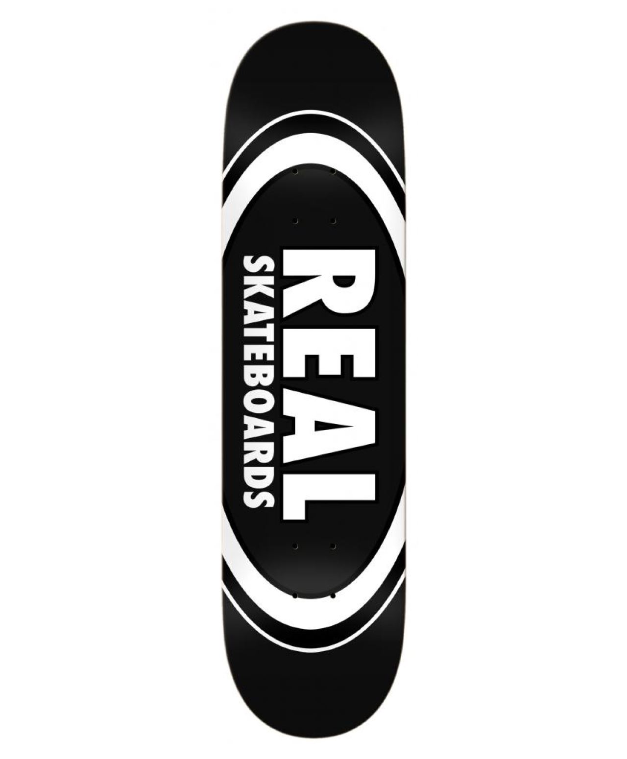 REAL TEAM CLASSIC OVAL SKATE DECK 8.25 BLACK