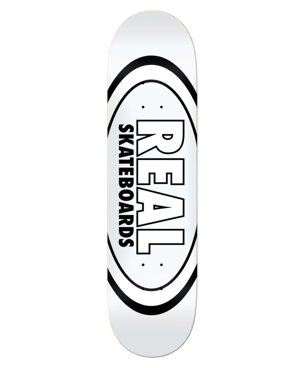 REAL TEAM CLASSIC OVAL SKATE DECK 8.38 WHITE