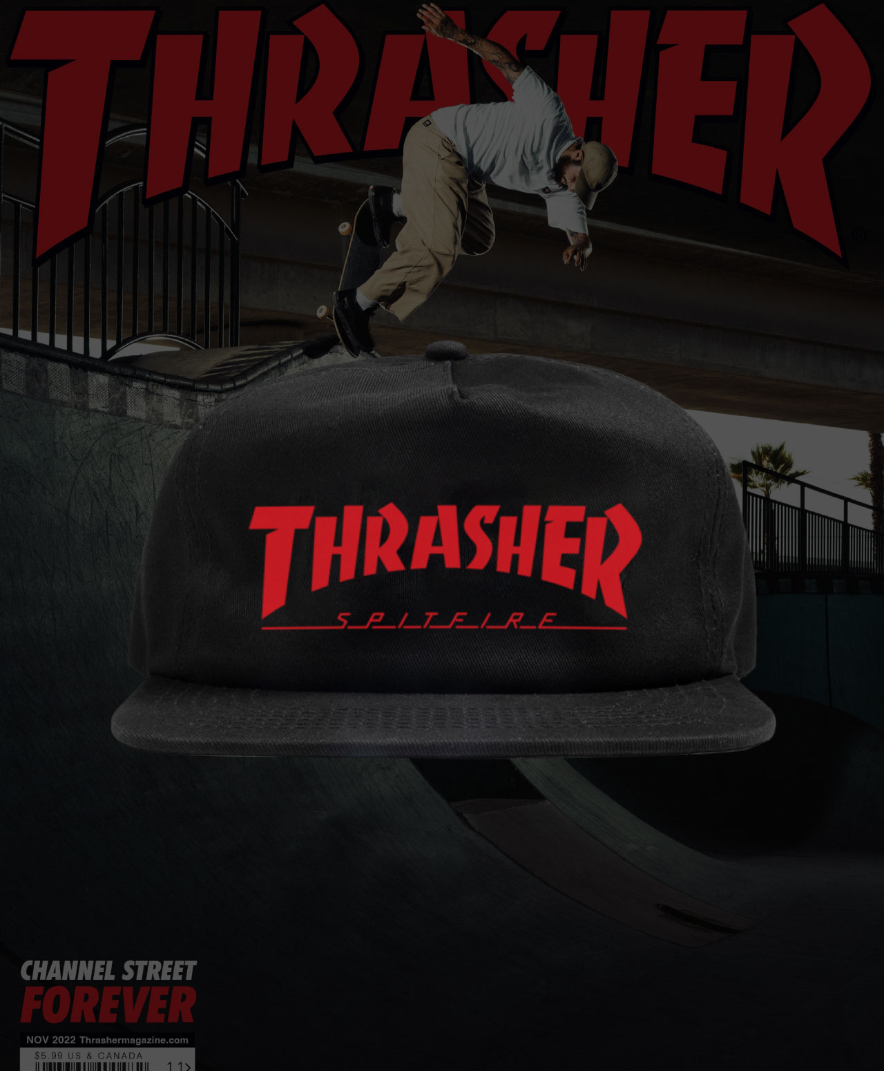 THRASHER X SPITFIRE SNAPBACK BLACK