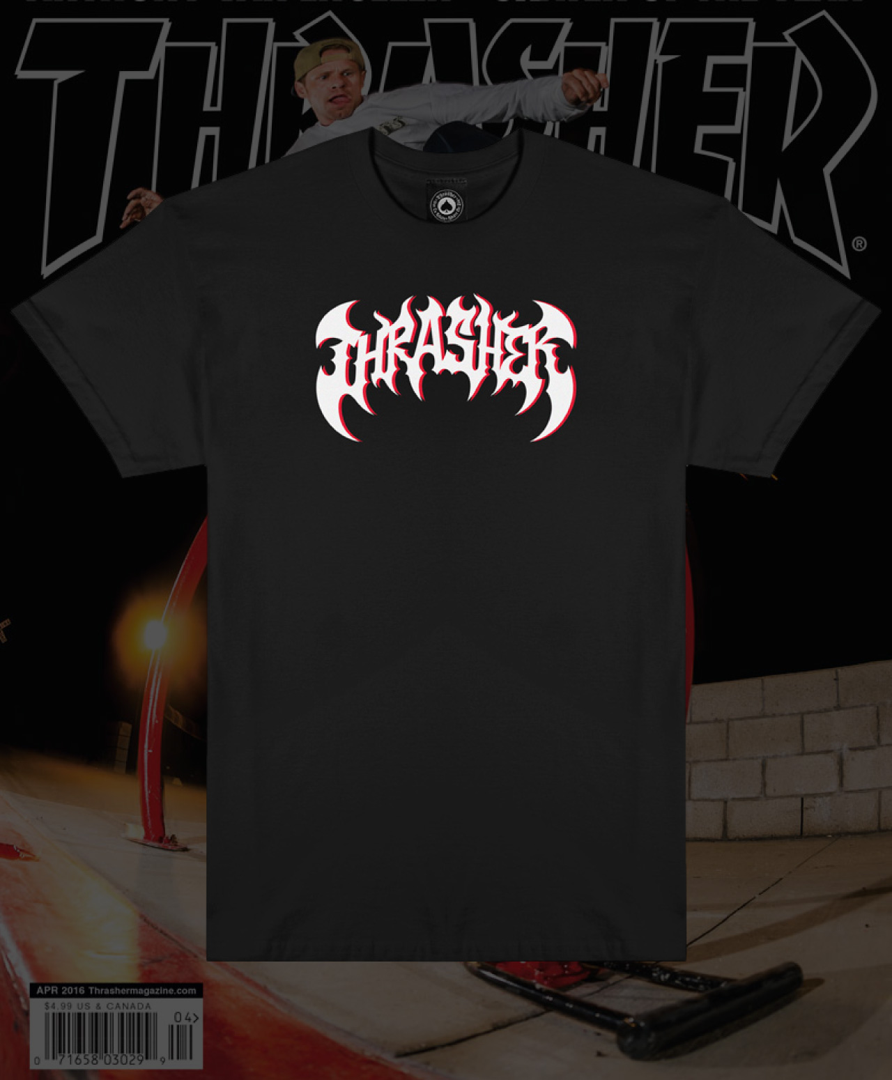 THRASHER HEAVY METAL TEE BLACK
