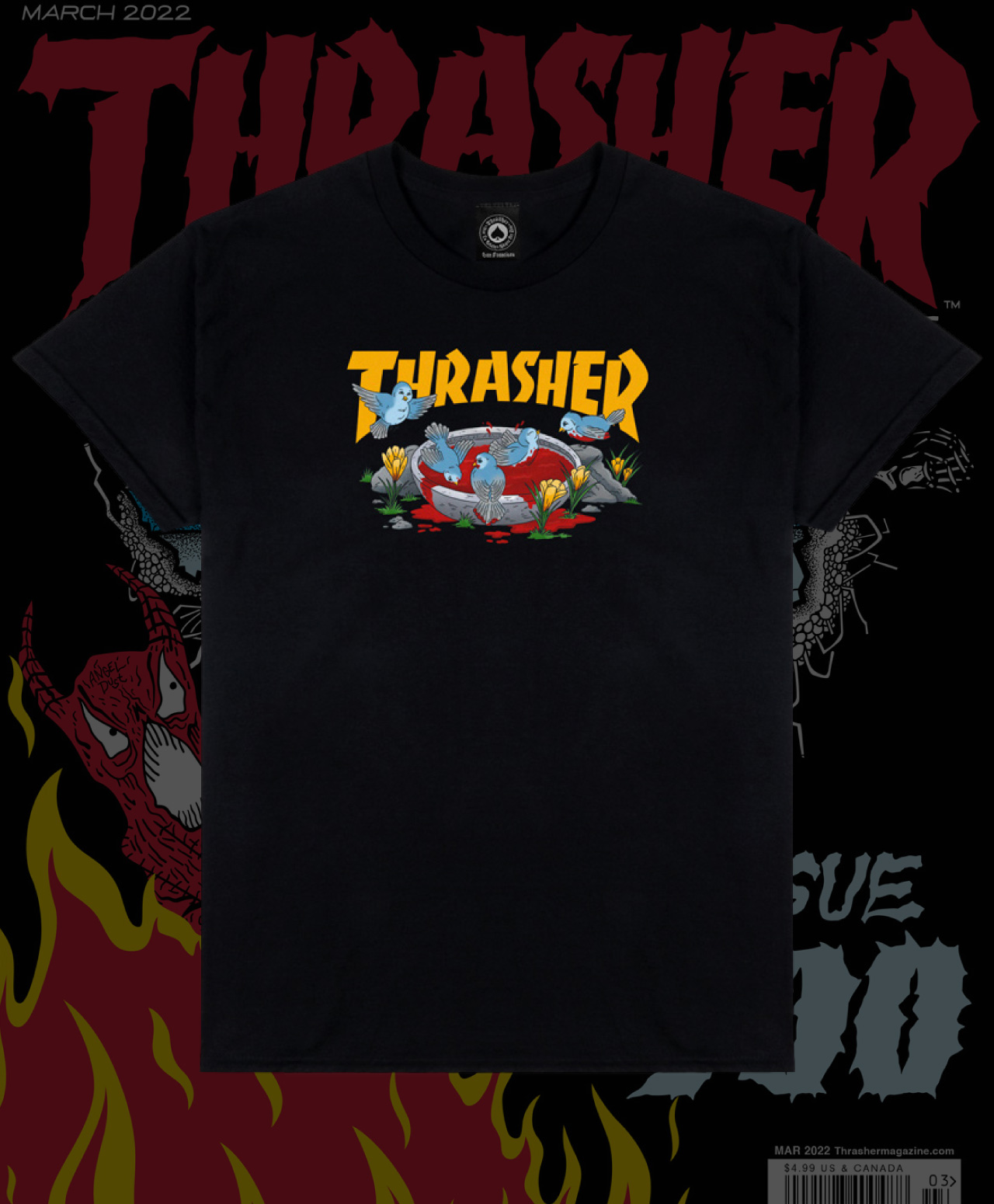 THRASHER BLOOD BATH TEE BLACK