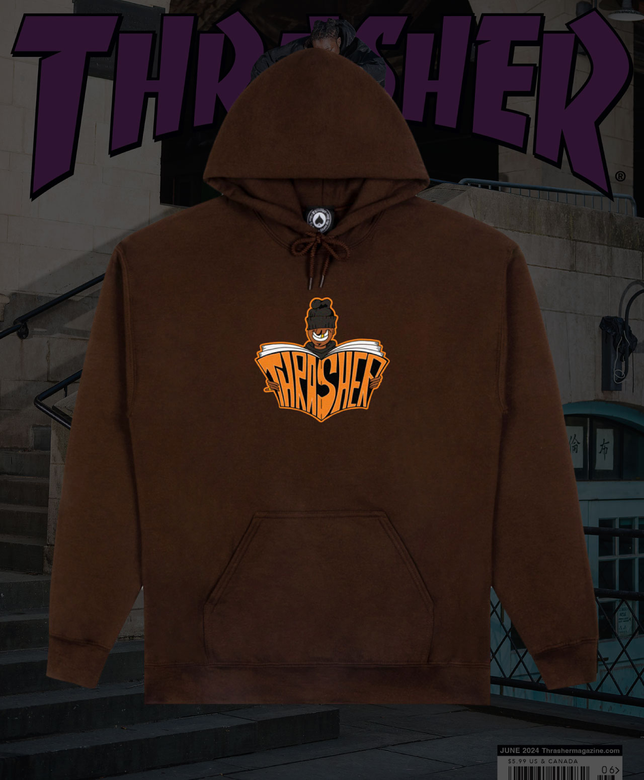 THRASHER GOON HOOD DARK CHOCOLATE