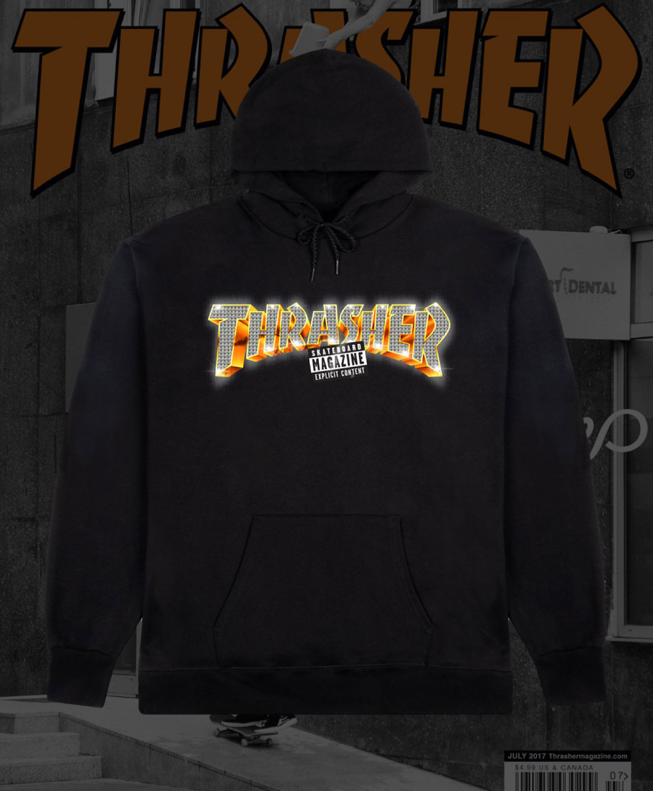 THRASHER EXPLICIT HOOD BLACK