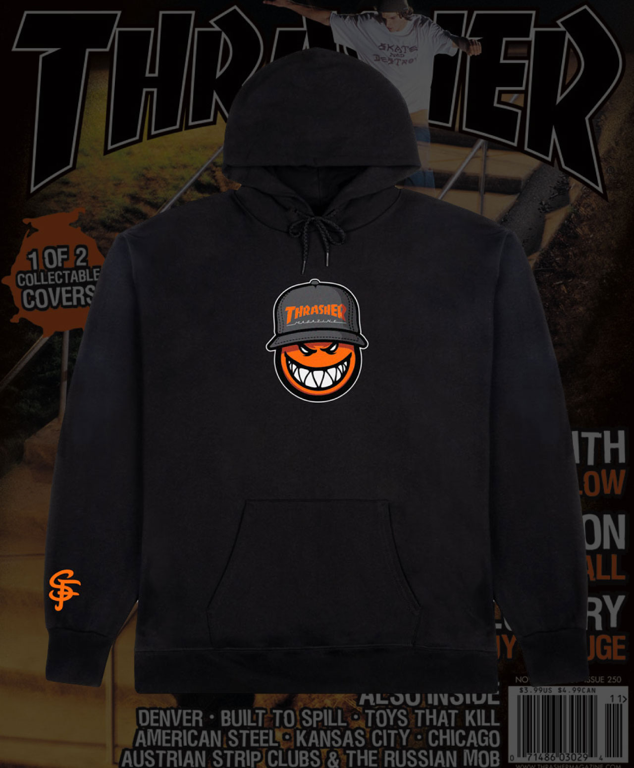 THRASHER X SPITFIRE SF LOC HOOD BLACK