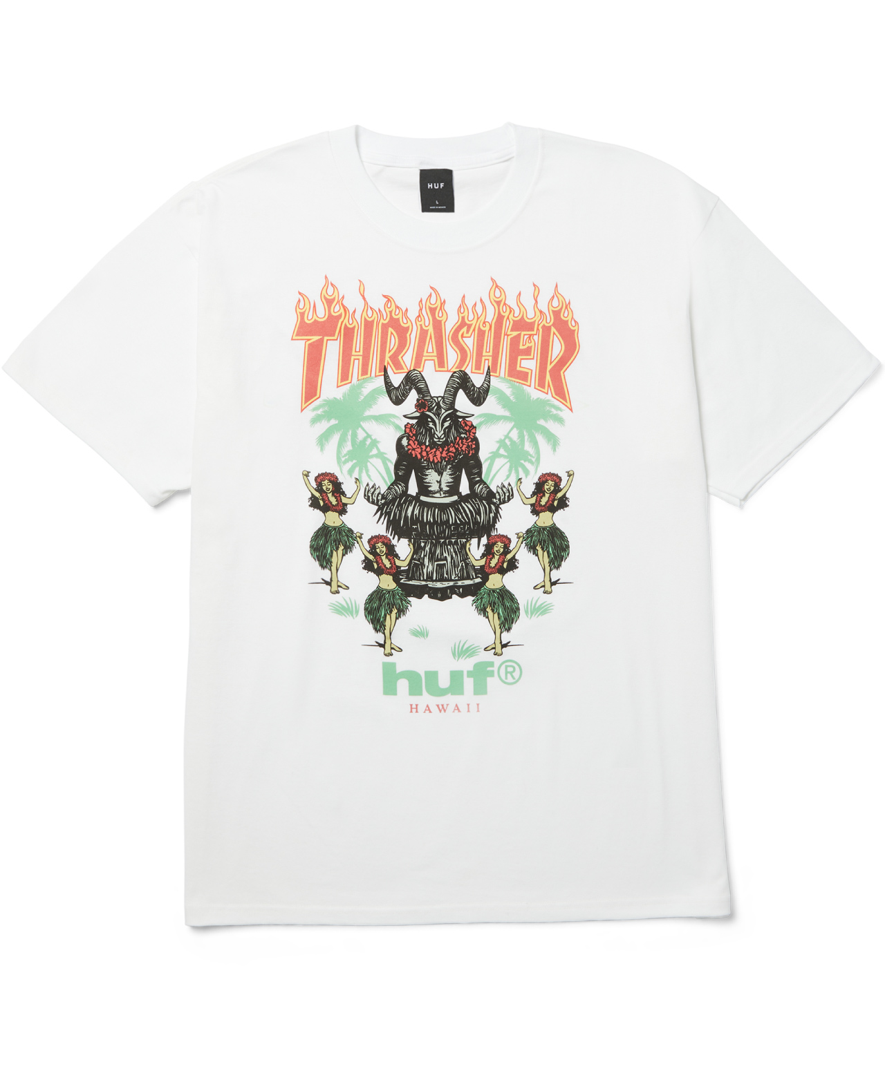 HUF X THRASHER GOAT LUAU TEE WHITE