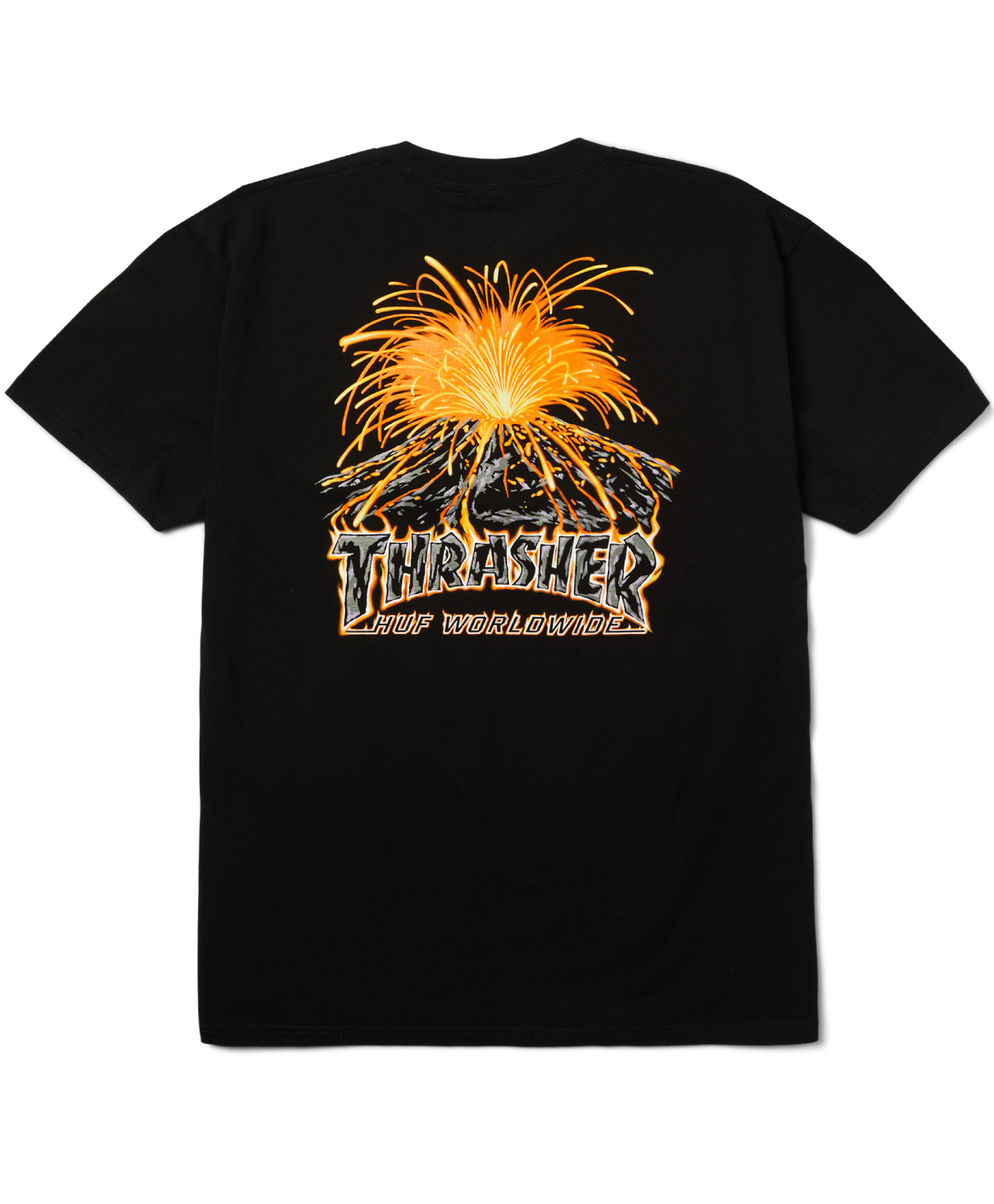 HUF X THRASHER MELTDOWN TEE BLACK