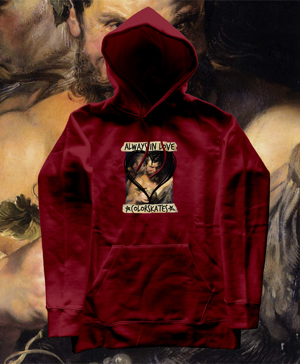 COLOR SATYRS IN LOVE PREMIUM HOOD MAROON