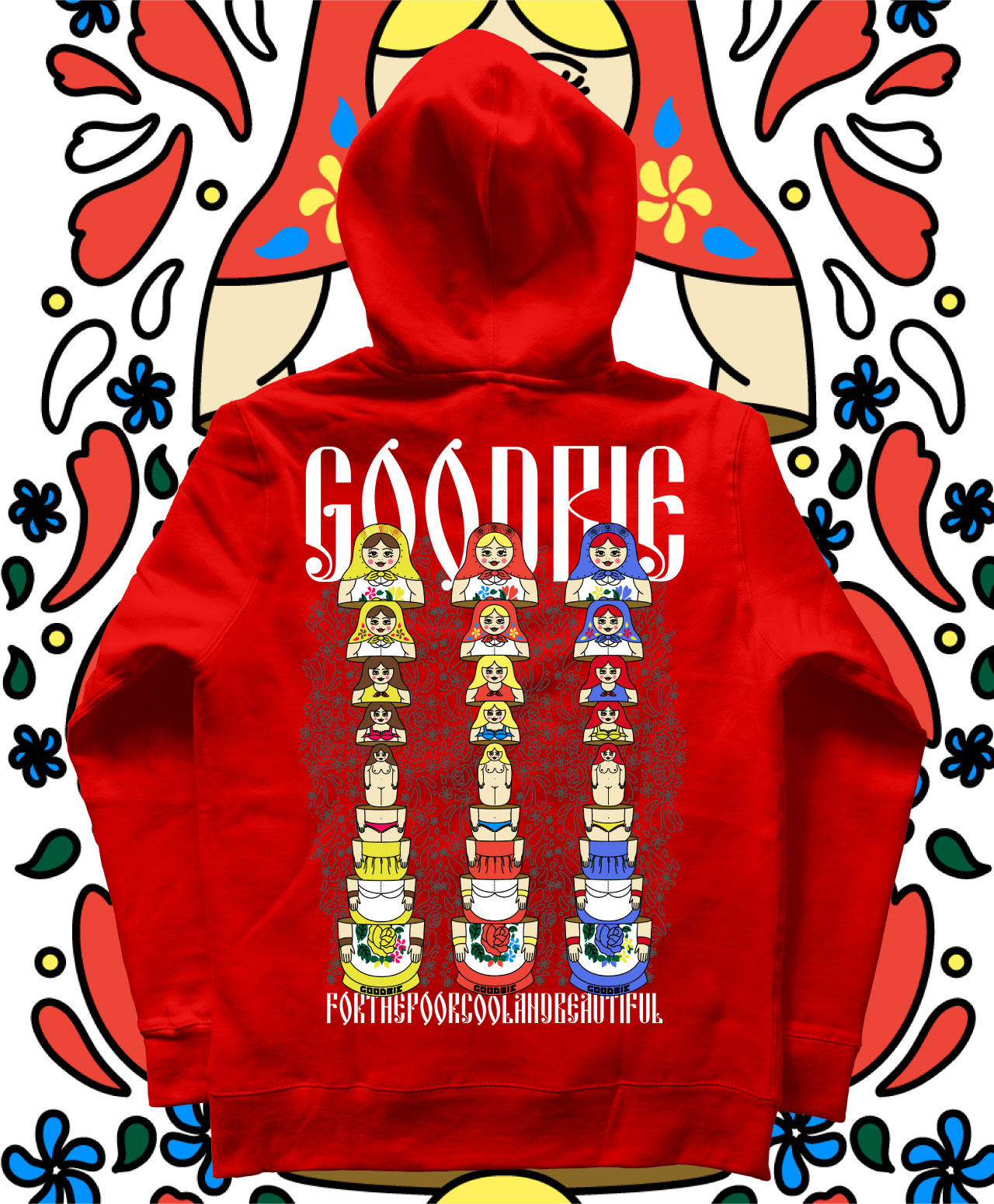 GOODBIE SPYCE GIRLS PREMIUM HOOD RED/WHITE