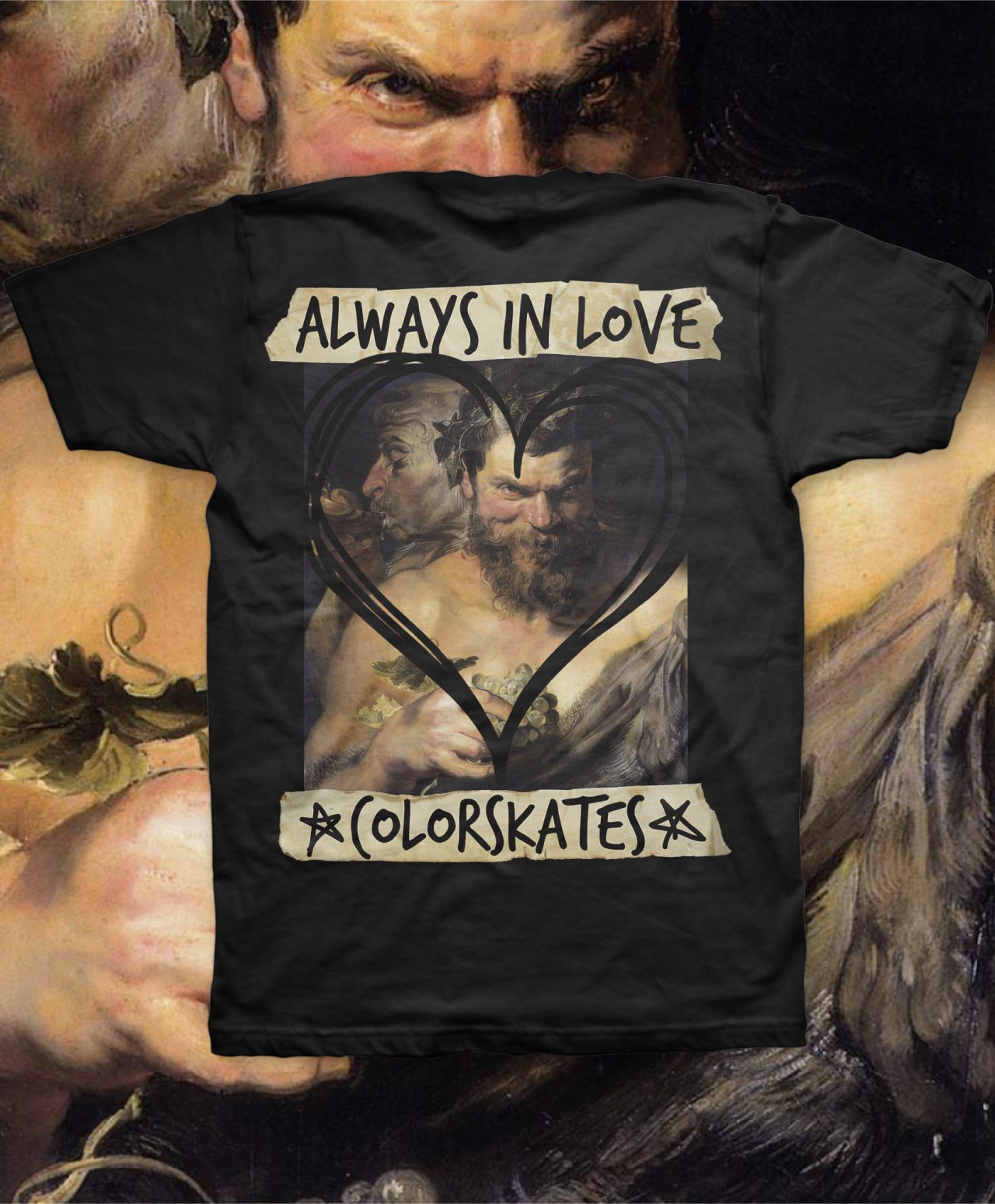 COLOR SATYRS IN LOVE LARGE TEE BLACK