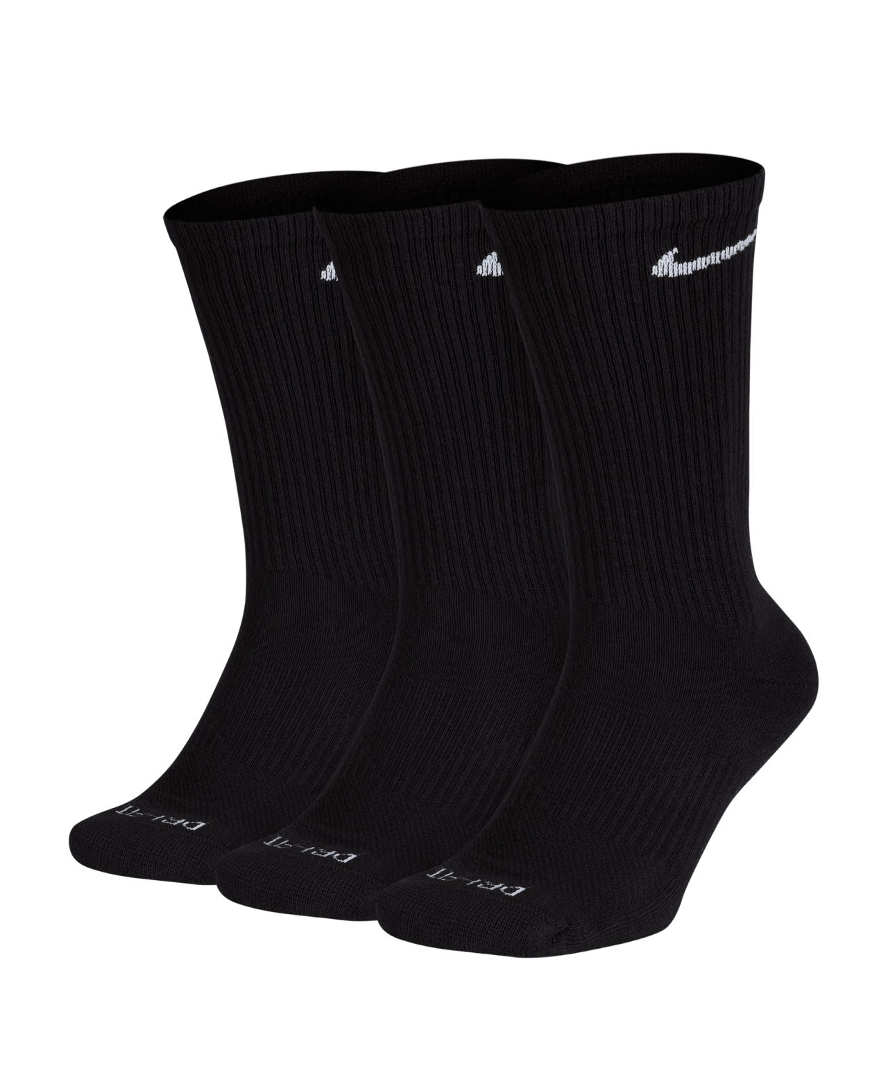 NIKE EVERYDAY PLUS CUSHIONED TRAINING CREW SOCKS 3-PACK BLACK/WHITE