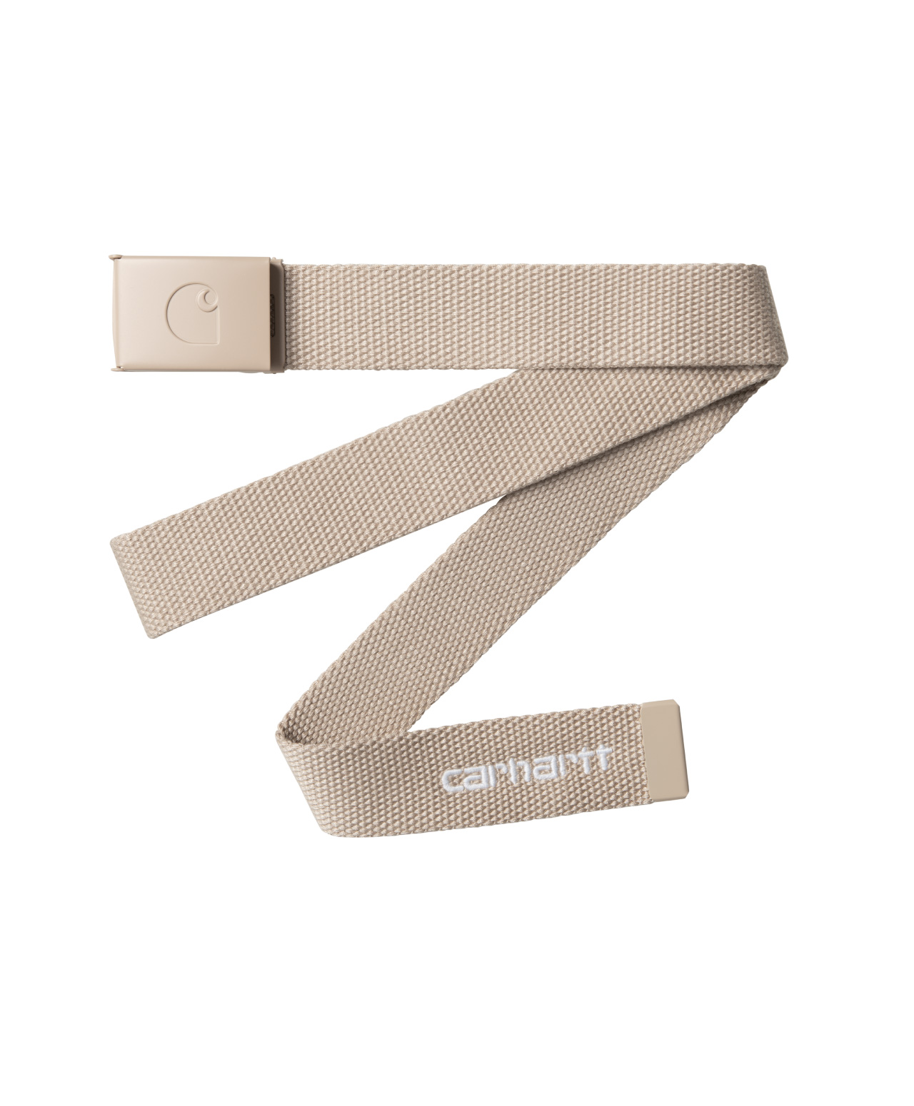 CARHARTT WIP C-LOGO BELT TONAL FLEUR DE SEL/WHITE