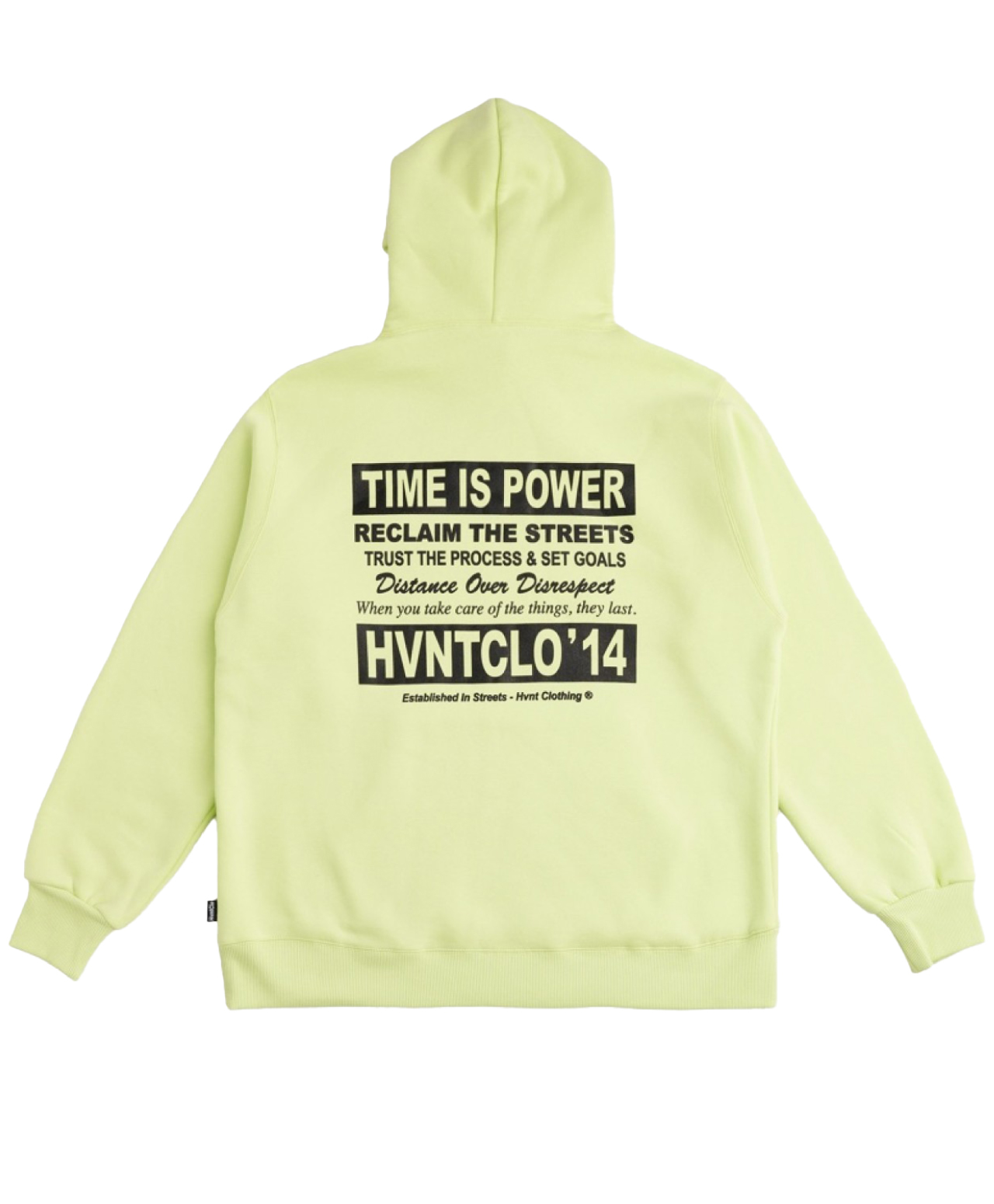 HVNT TIME IS POWER HOOD NEON LIGHT GREEN