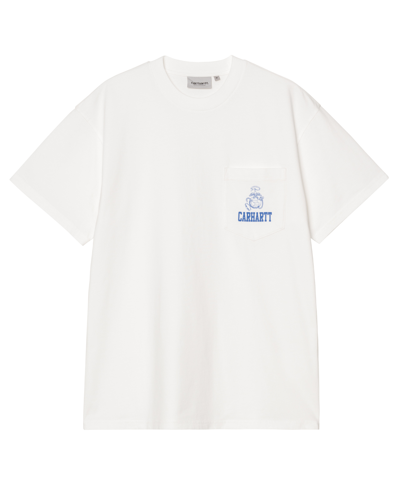 CARHARTT WIP POND CORPS POCKET TEE WHITE HEAVY STONE WASHED