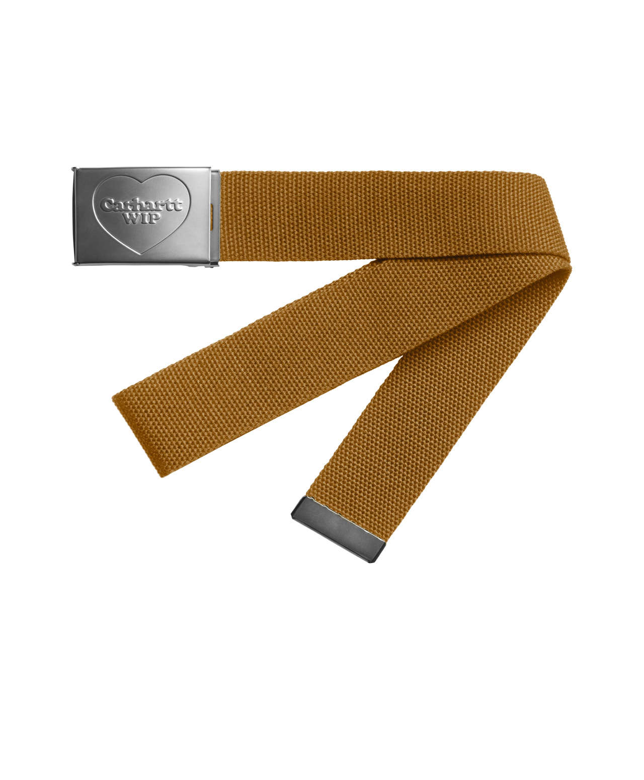 CARHARTT WIP HEART CLIP BELT HAMILTON BROWN/SILVER