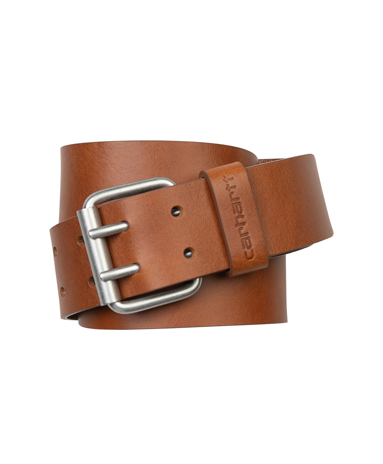CARHARTT WIP DOUBLE SCRIPT BELT COGNAC/SILVER