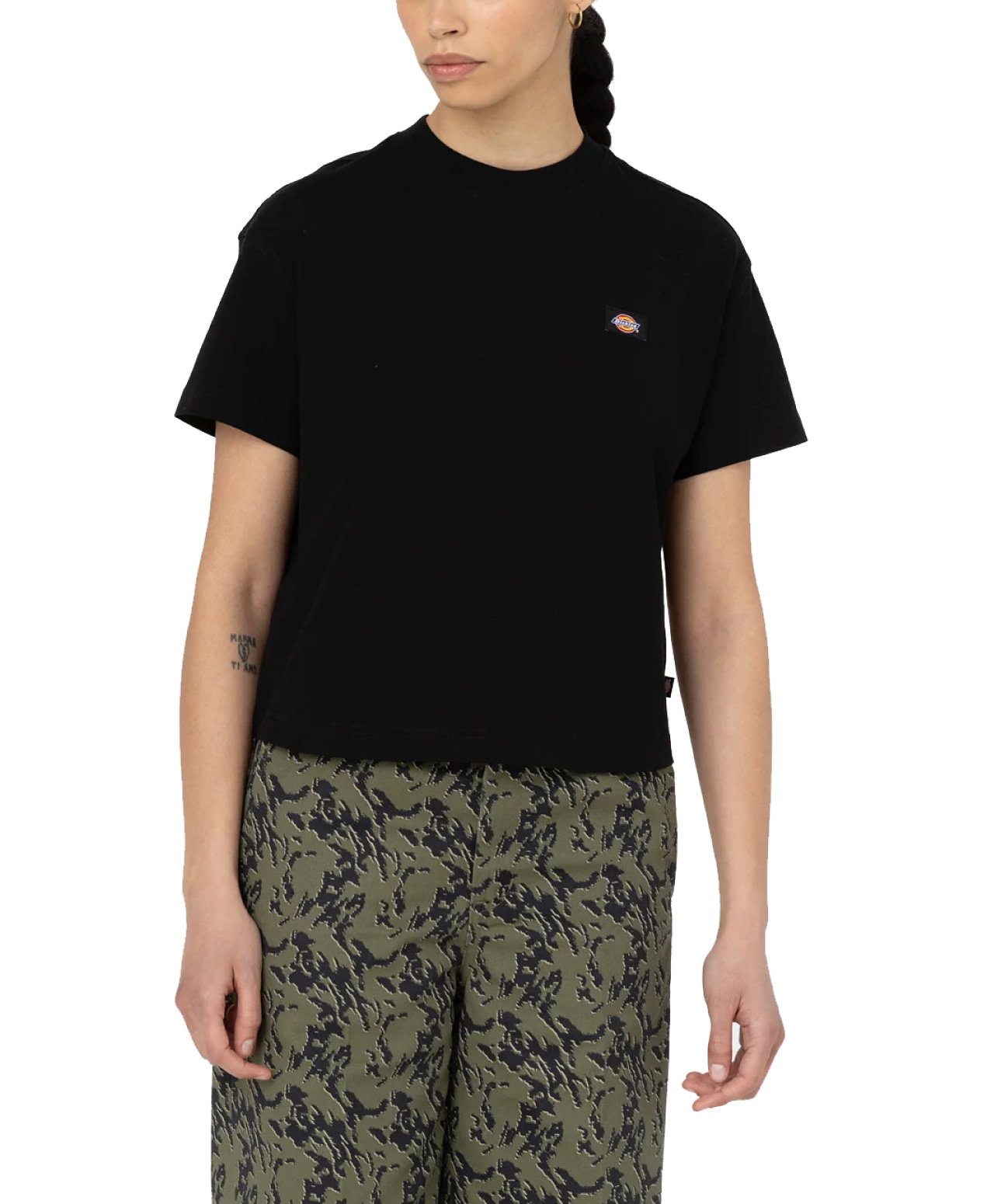 DICKIES WOMENS OAKPORT BOXY TEE BLACK