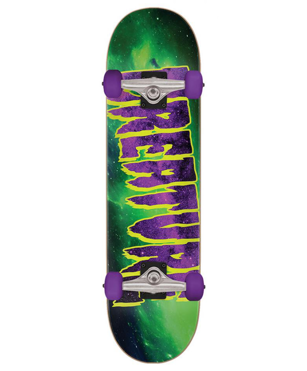 CREATURE GALAXY LOGO COMPLETE SKATEBOARD 7.8 GREEN/PURPLE