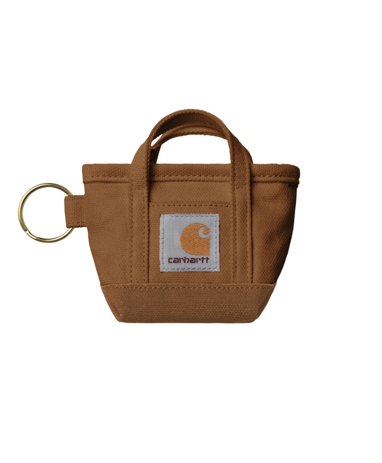 CARHARTT WIP MINI TOTE BAG KEYCHAIN HAMILTON BROWN