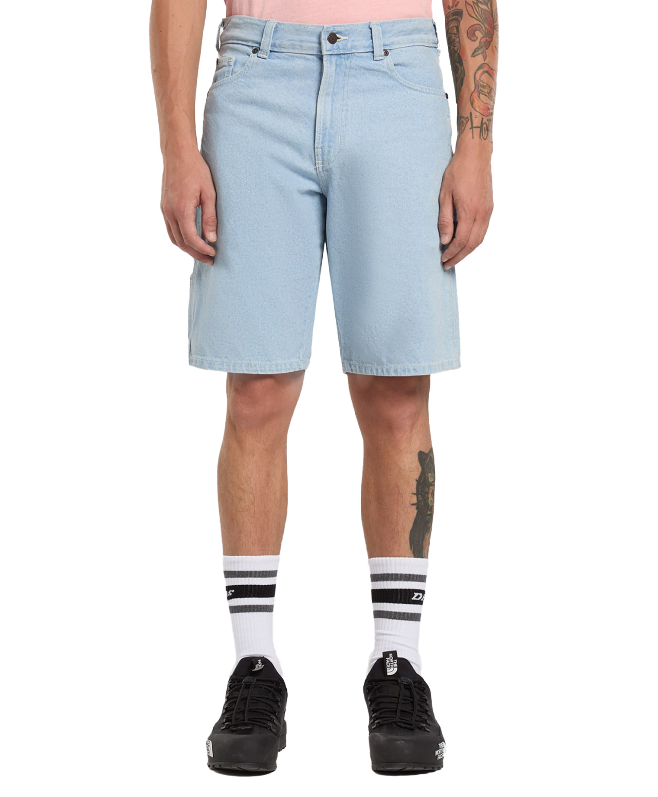DICKIES 993 11 INCH CARPENTER DENIM SHORTS VINTAGE AGED BLUE