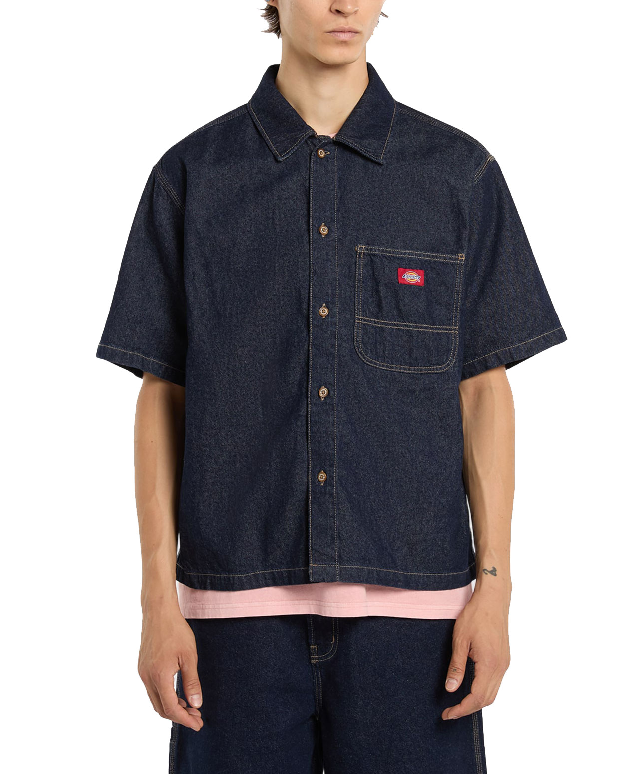 DICKIES SHORT SLEEVE DENIM SHIRT RINSED