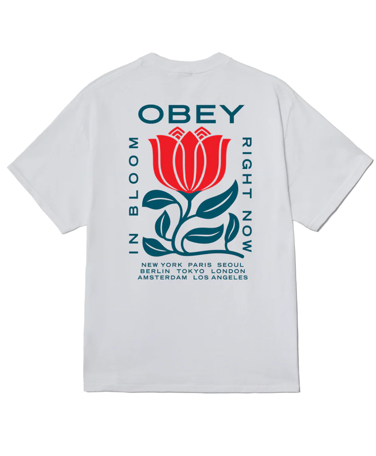 OBEY IN BLOOM TEE WHITE