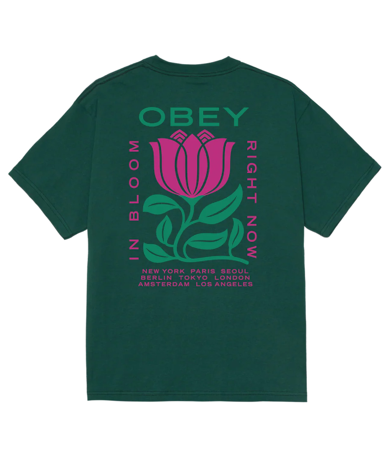 OBEY IN BLOOM TEE RAINFOREST