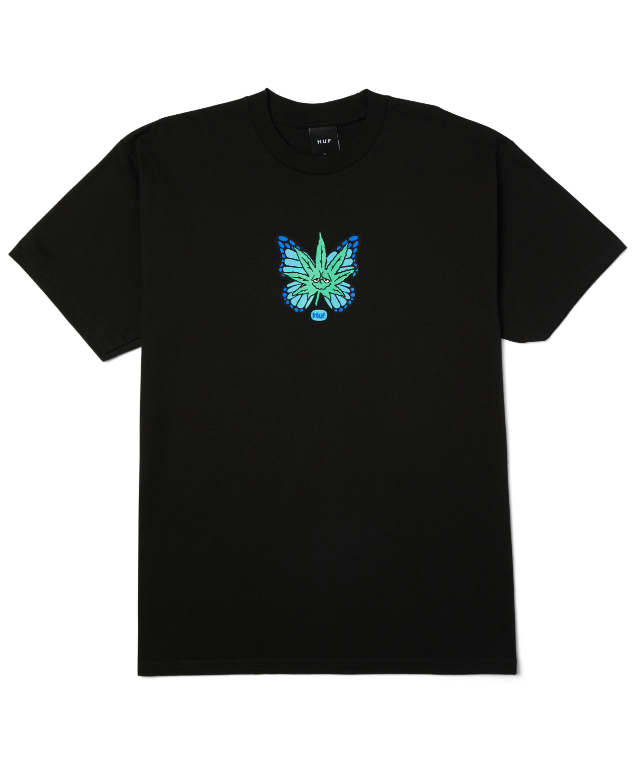 HUF GREEN BUDDERFLY TEE BLACK