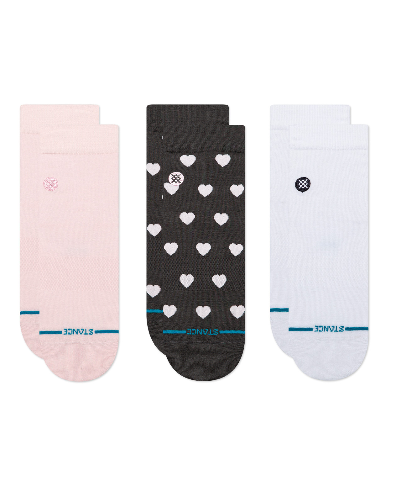 STANCE HEARTS LOWRIDER SOCKS 3-PACK PINK