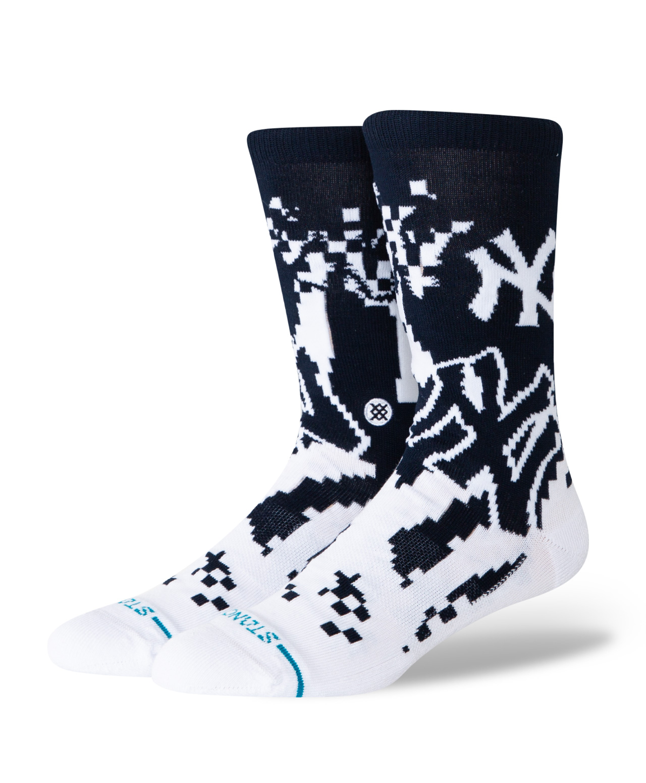 STANCE X MAJOR LEAGUE BASEBALL PIXEL NYY CREW SOCKS NAVY