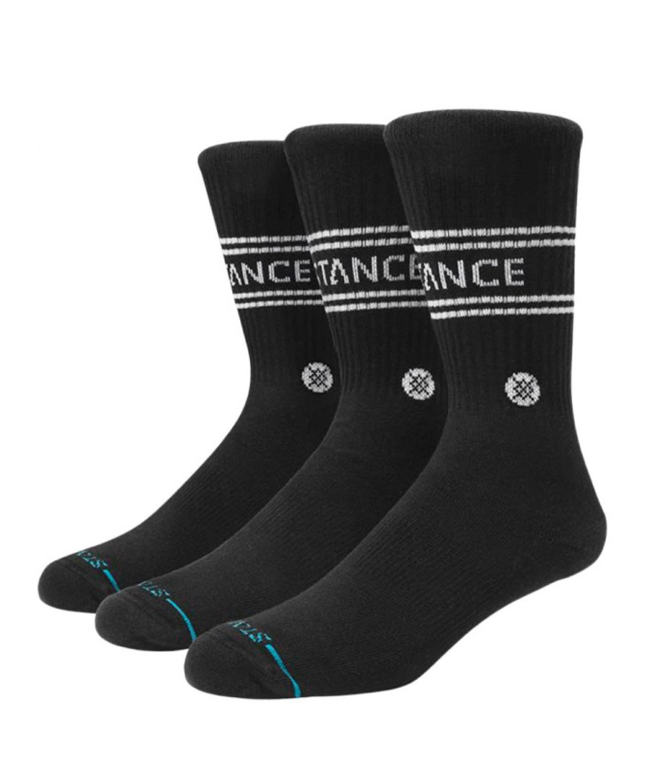 STANCE VITAL CREW SOCKS 3-PACK BLACK