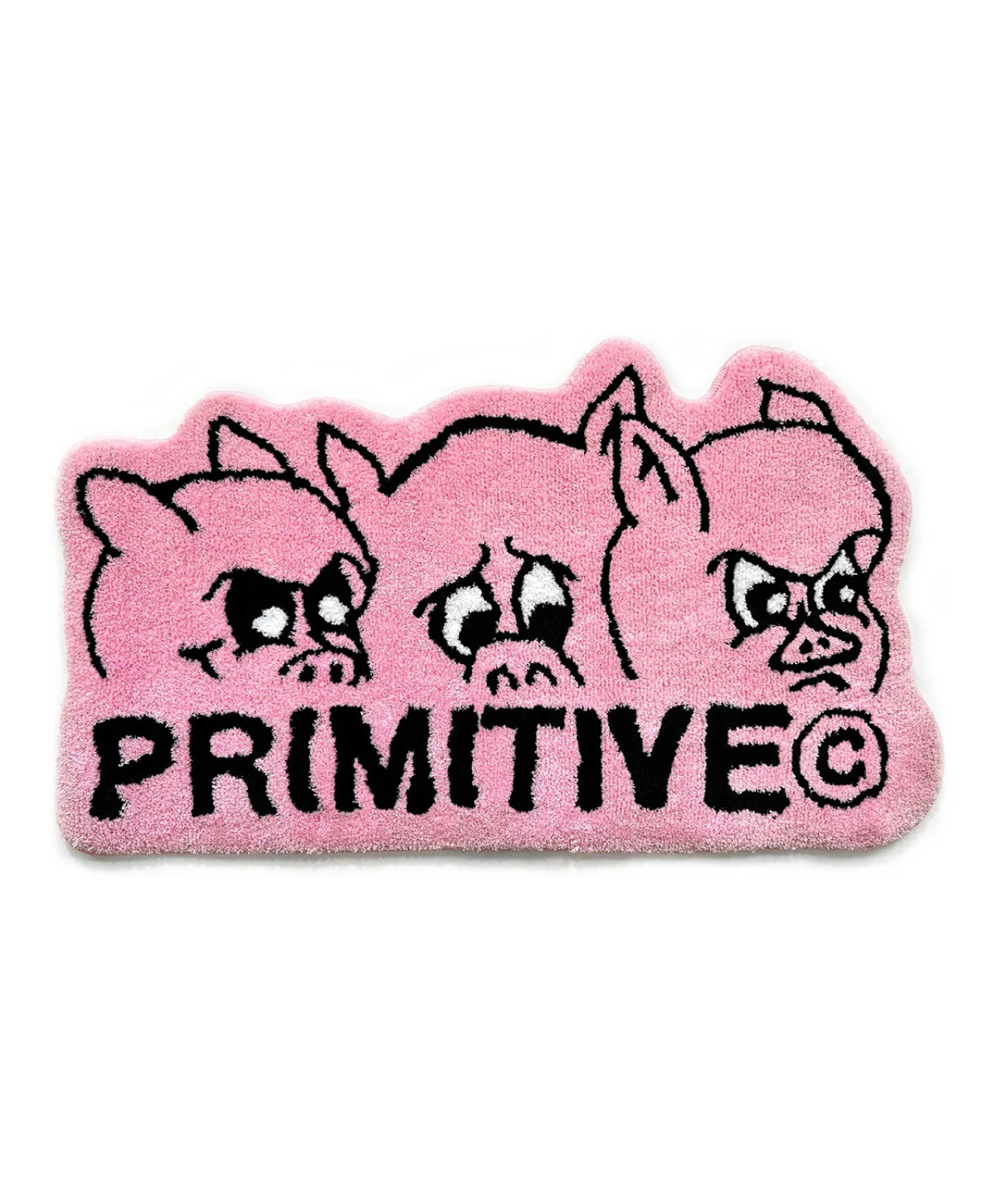 PRIMITIVE THREE PIGS RUG PINK