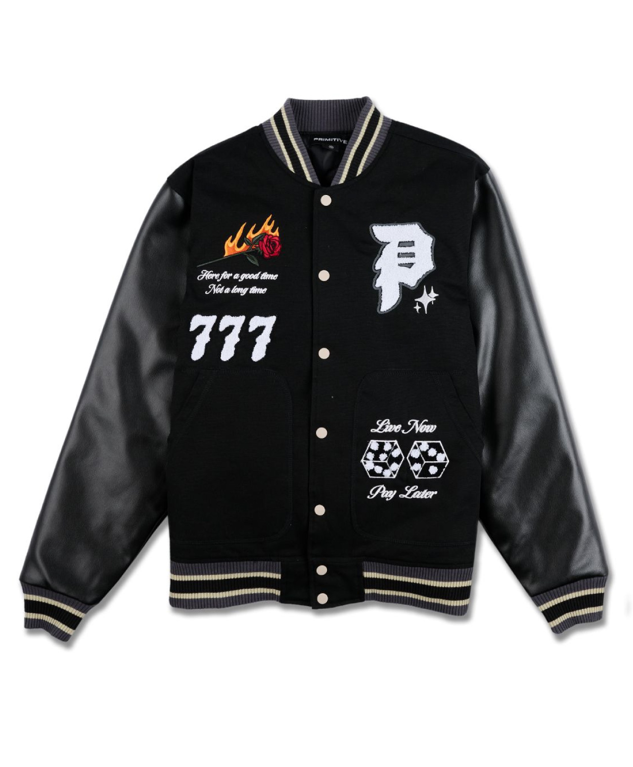 PRIMITIVE BLACKJACK RHINESTONE JACKET BLACK