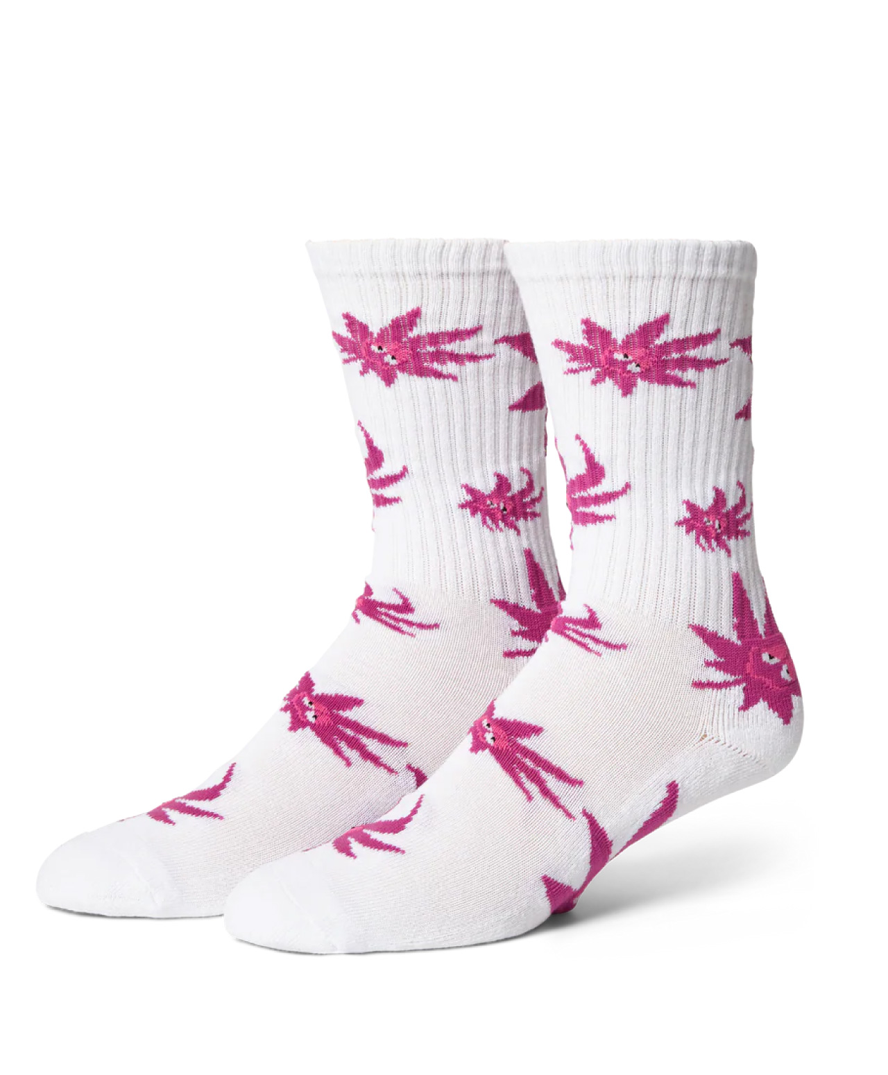 HUF GREEN BUDDY EXHALE SOCKS WHITE