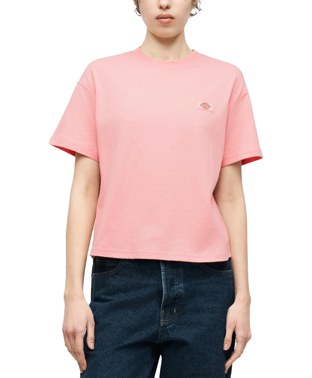 DICKIES WOMENS OAKPORT BOXY TEE BRIDAL ROSE