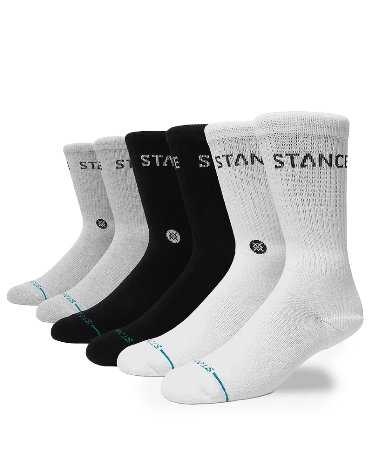 STANCE ORIGIN CREW SOCKS 6-PACK MULTI