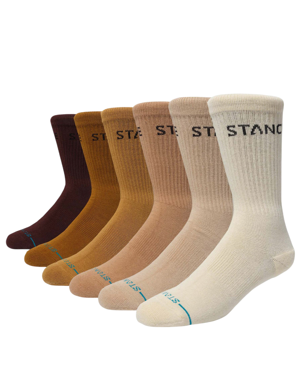 STANCE ORIGIN CREW SOCKS 6-PACK CREAM