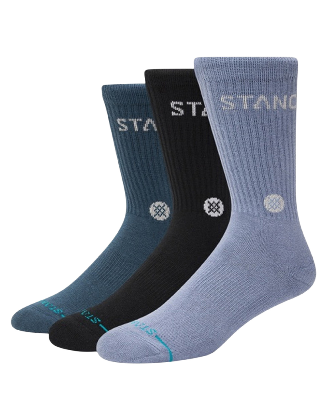 STANCE ORIGIN CREW SOCKS 3-PACK INDIGO