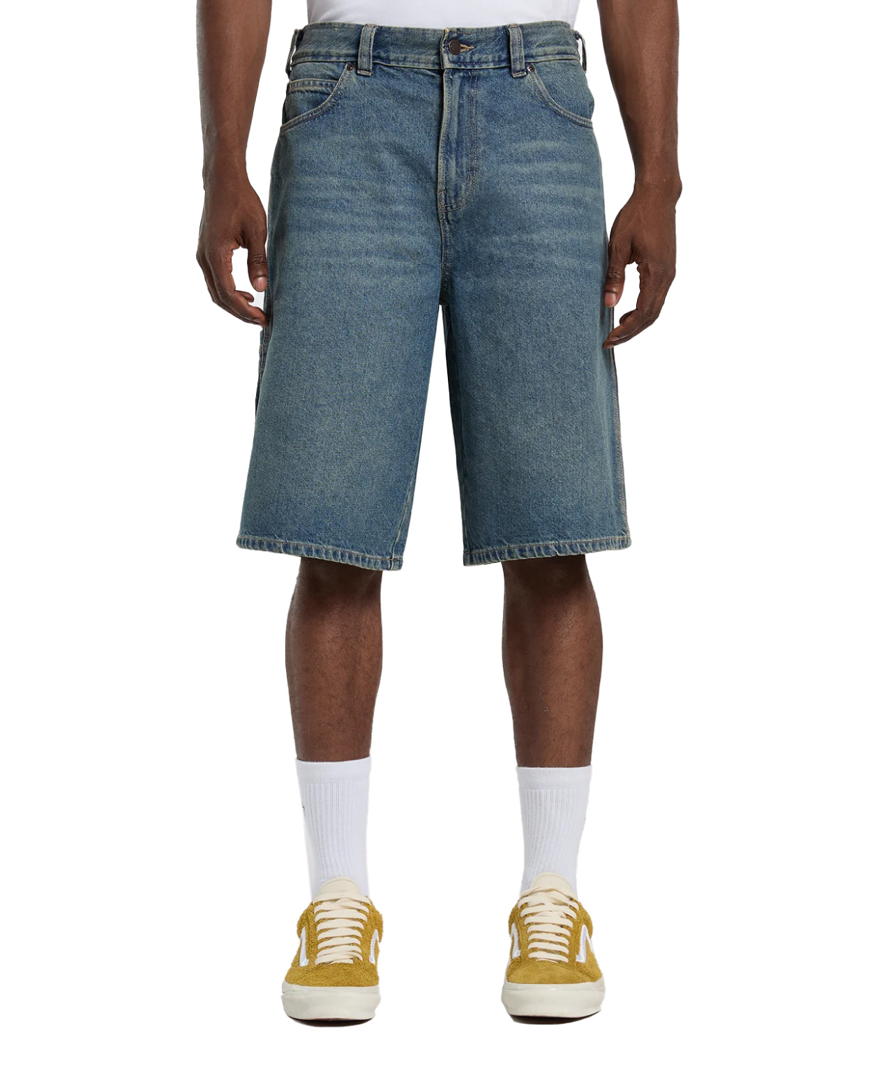 DICKIES 958 13 INCH LOOSE DENIM SHORTS KHAKI TINTED BLUE
