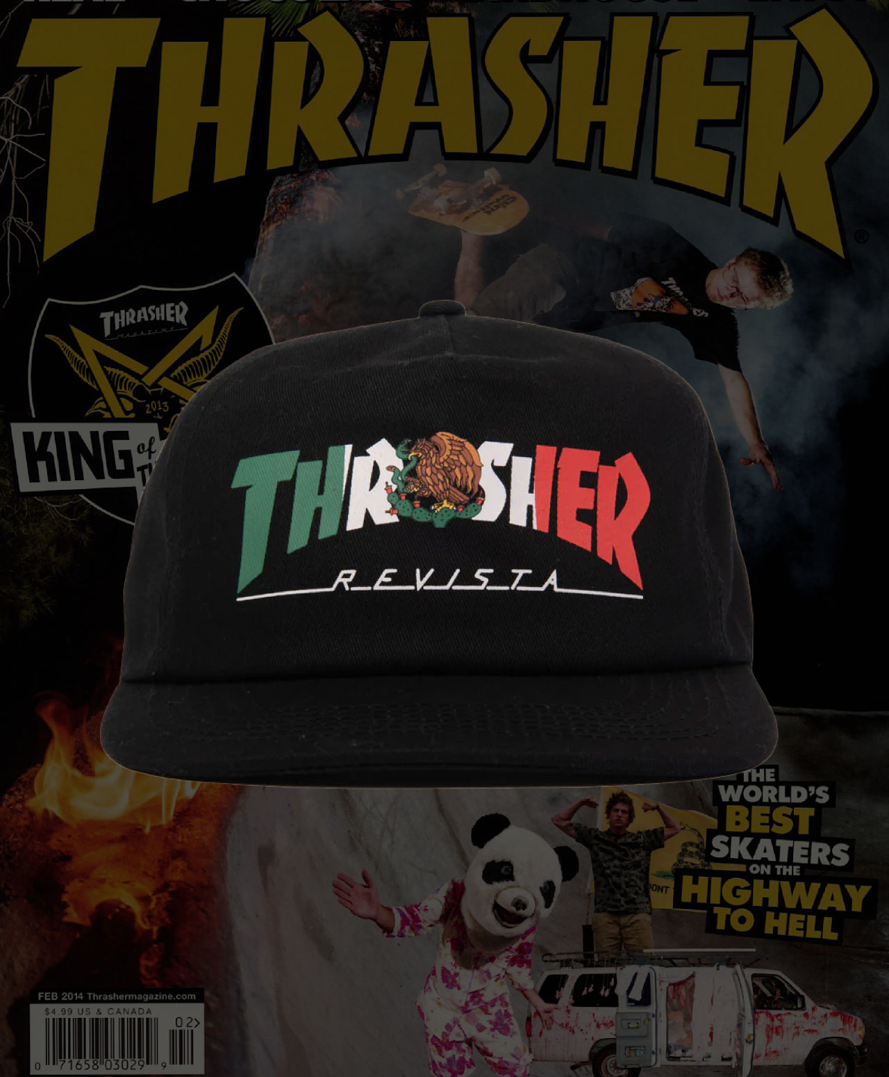 THRASHER MEXICO REVISTA SNAPBACK BLACK