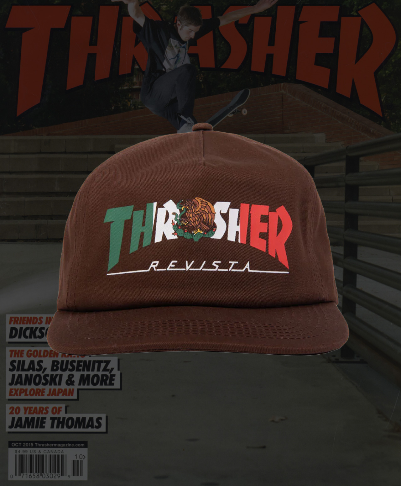 THRASHER MEXICO REVISTA SNAPBACK BROWN