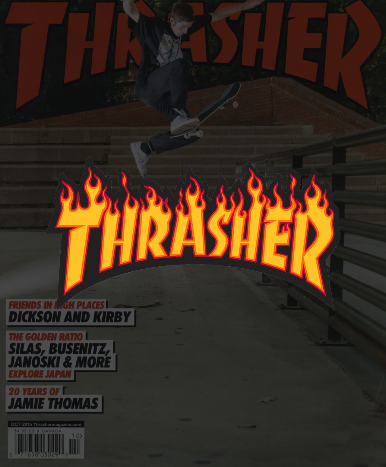 THRASHER FLAME MEDIUM STICKER BLACK/YELLOW