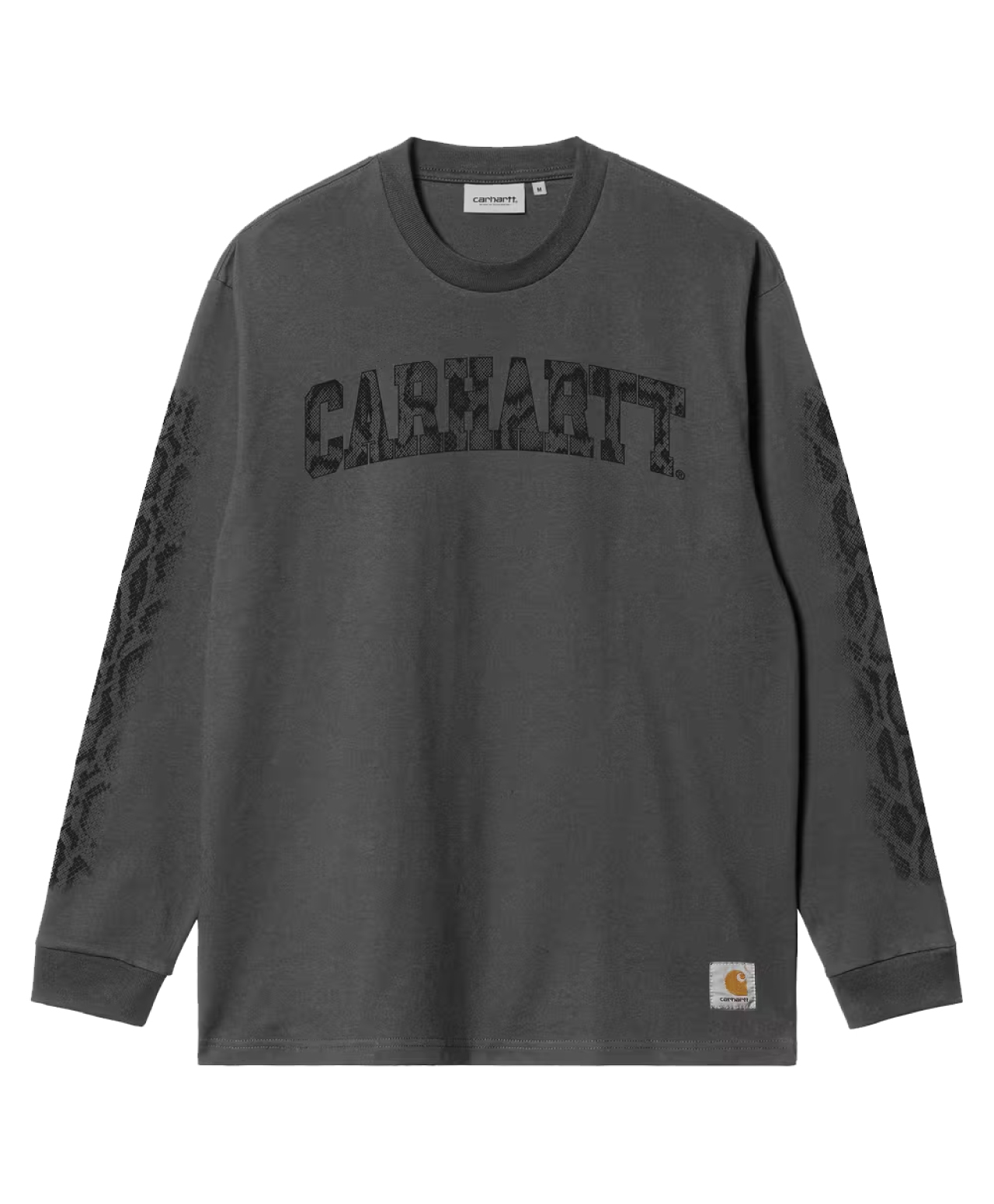 CARHARTT WIP CAMO SNAKE LONG SLEEVE BLACK GARMENT DYED