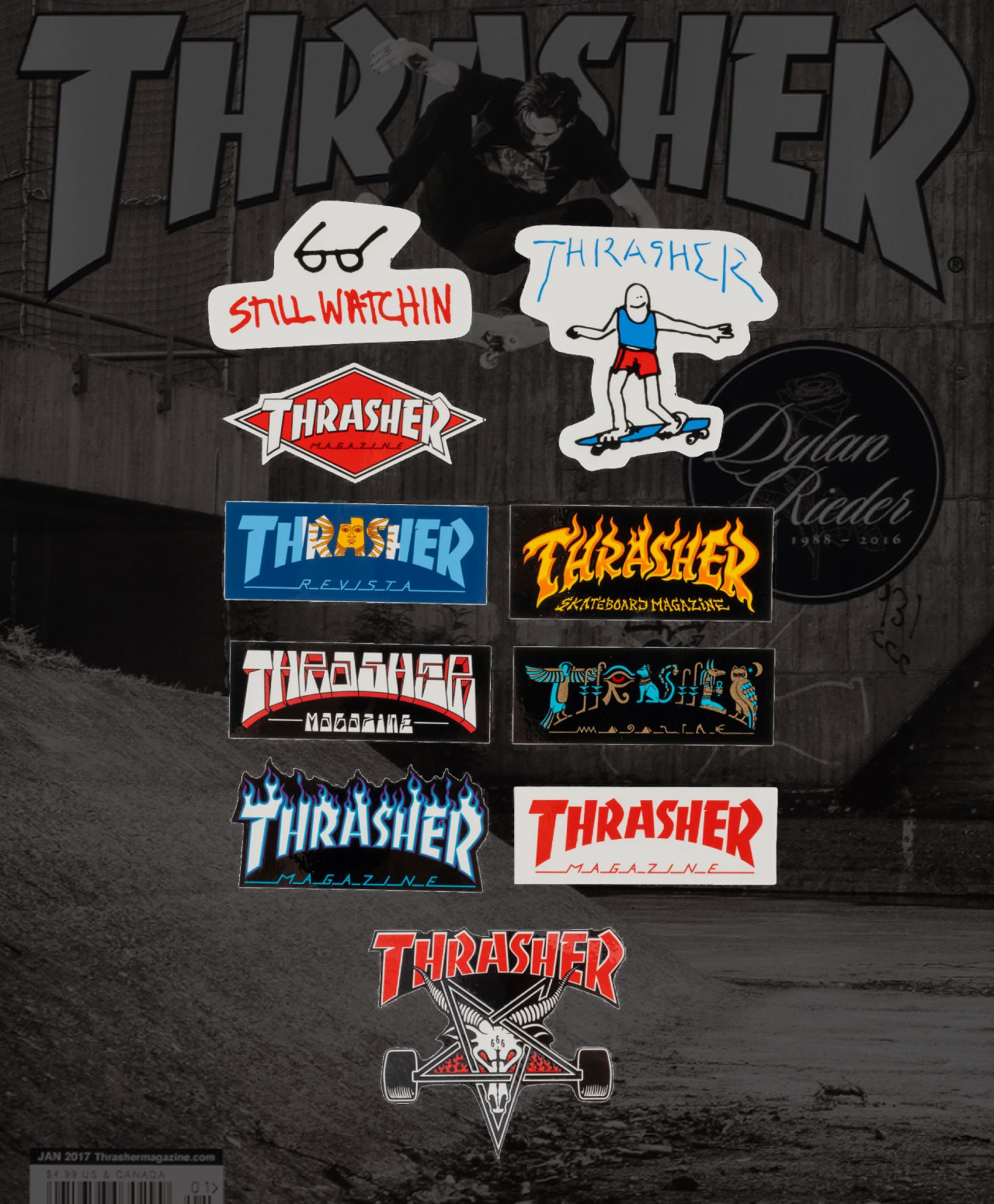 THRASHER 10-PACK STICKER ASSORTED