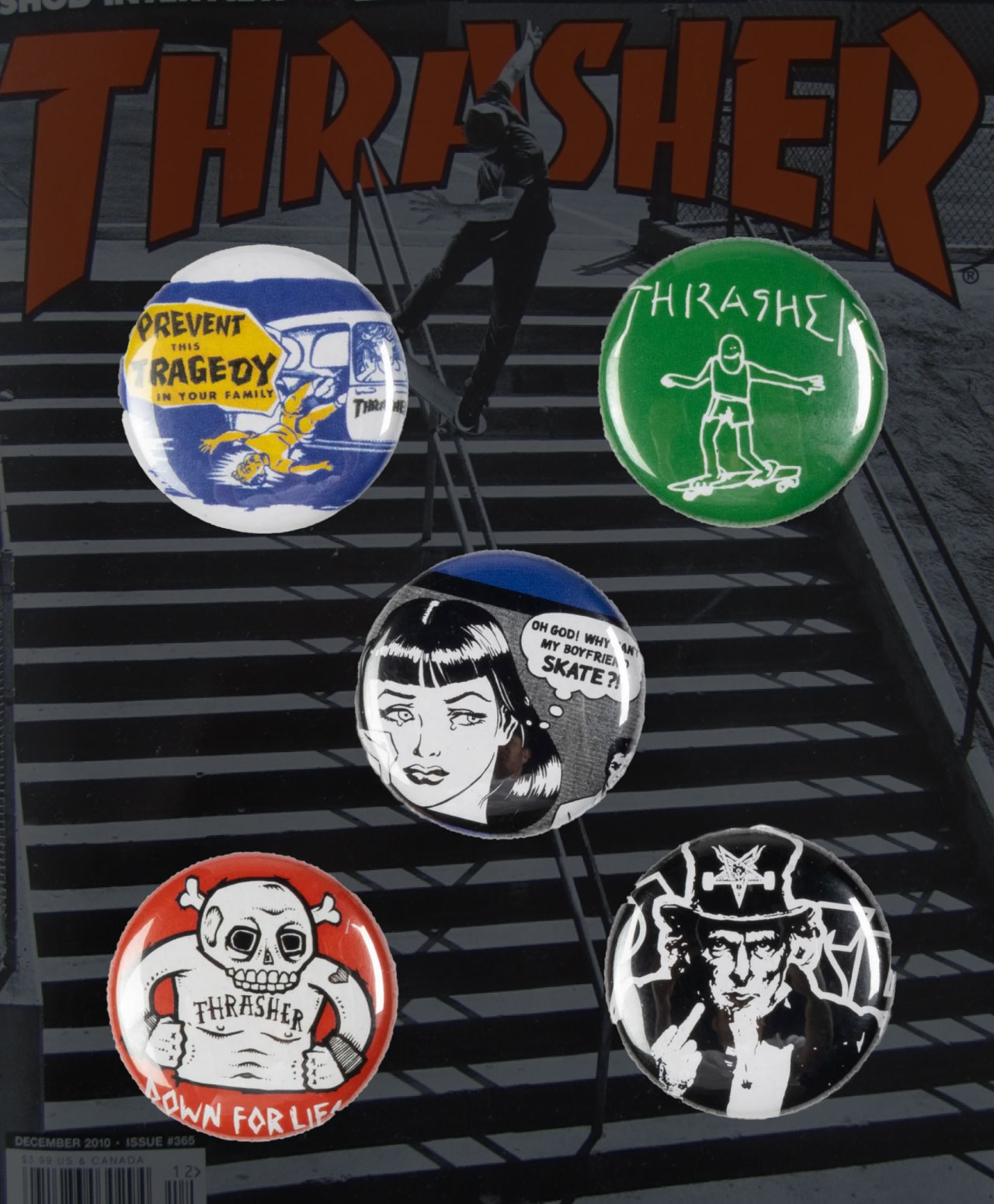 THRASHER USUAL SUSPECTS BUTTONS 5-PACK MULTI