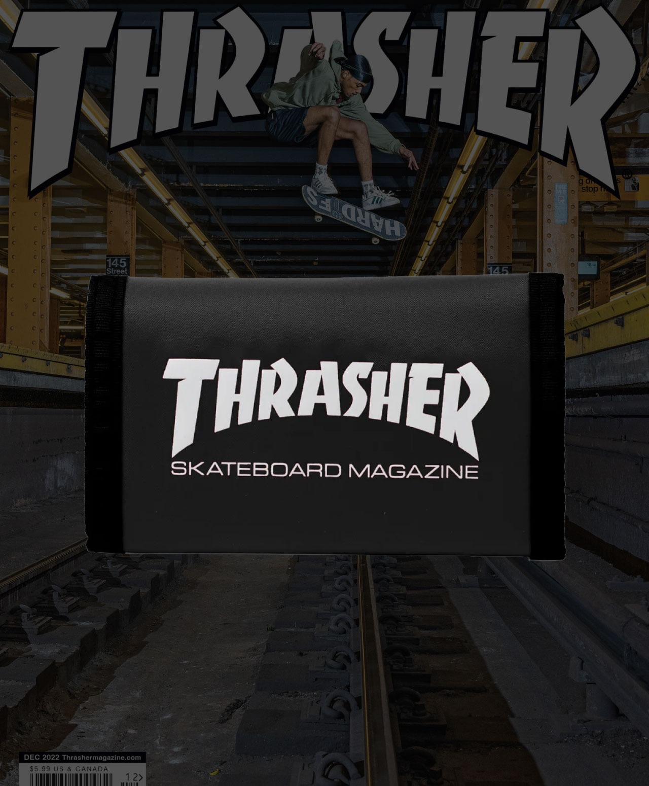 THRASHER SKATE MAG WALLET BLACK