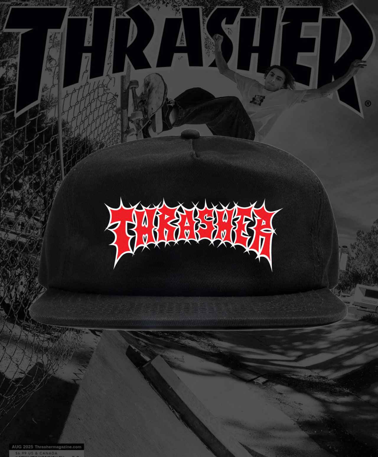 THRASHER SPIKEY SNAPBACK BLACK