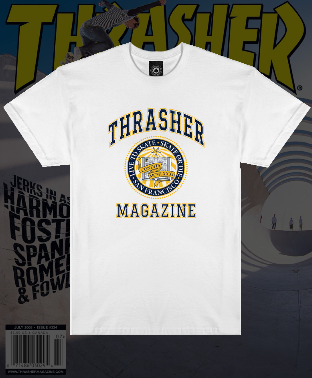 THRASHER DROPOUT TEE WHITE